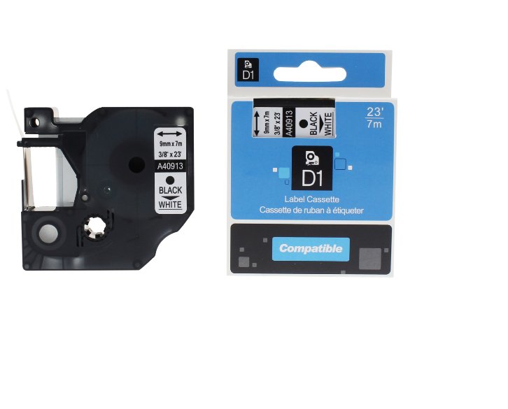 Compatible Dymo S0720680 40913 Black on White 9mmx7m NOT Suitable for LW550 or 550 Turboand5XL